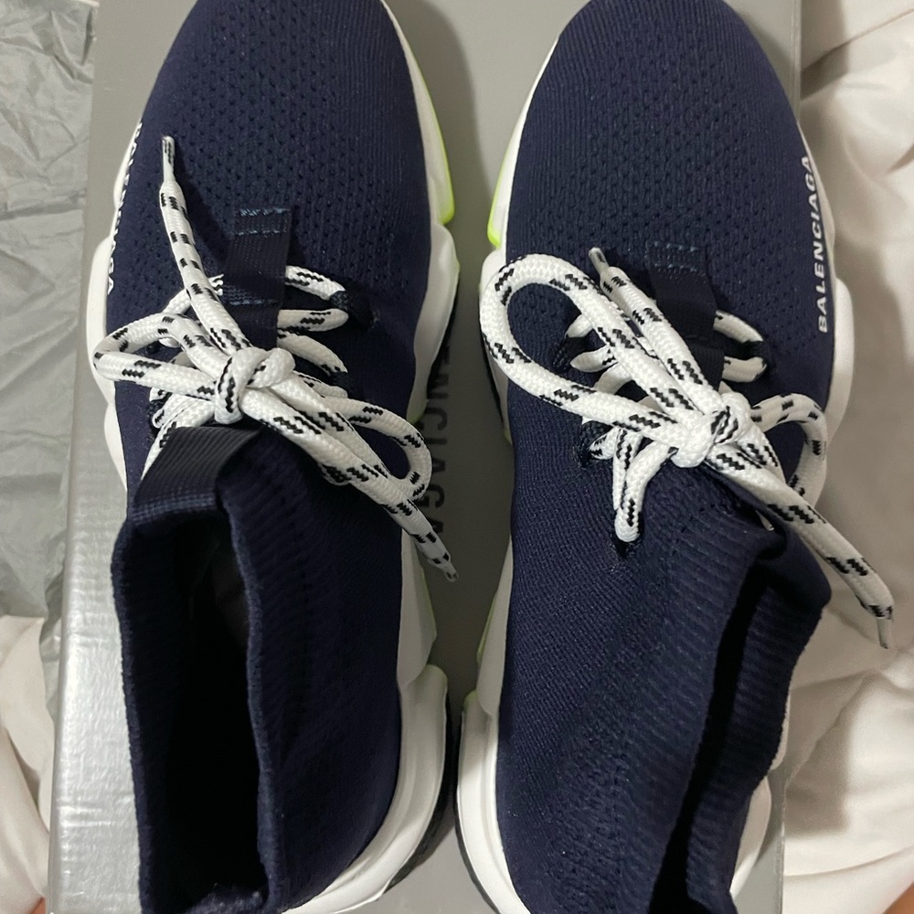 Offical Balenciaga Sneakers Mid Blue Speed Lace Size 8